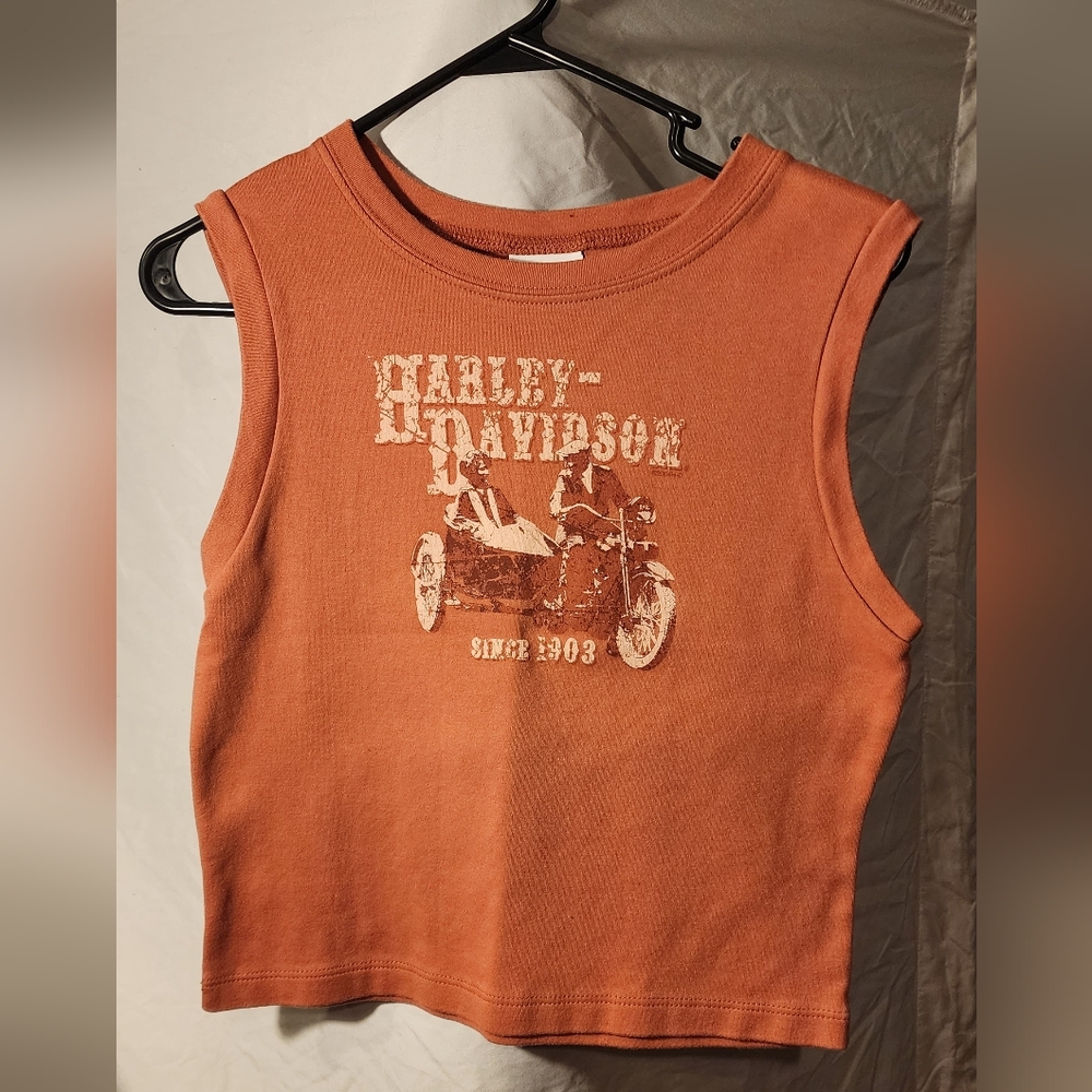 Vintage Harley Davidson Woman's Tank Style Crop Top